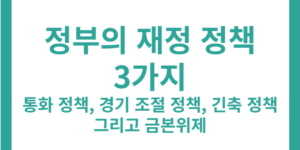 정부의 재정 정책 3가지 설명 (통화 정책, 경기 조절 정책, 긴축 재정)